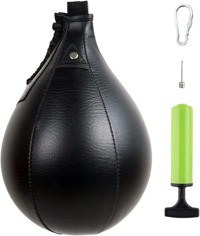 Bokszak Speed Ball - Hangende Trainingsbal - Bokstraining Thuis - Snel En Nauwkeurig - 25 cm Hoogte - Zwart Rood