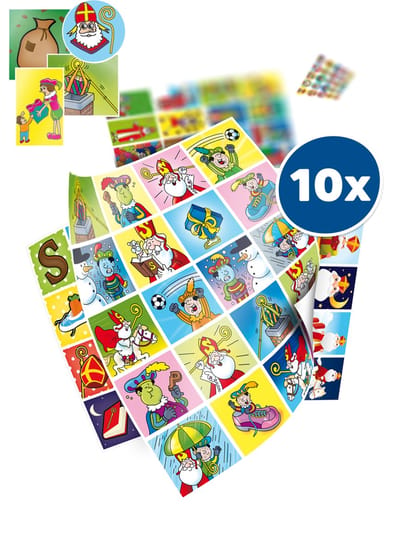 Stammetjes - Sinterklaas stickers - 266 stuks - 10 vellen