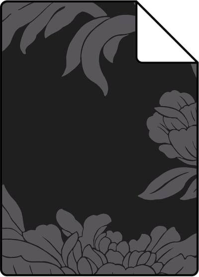 Proefstaal Origin Wallcoverings behang bloemen zwart - 26,5 x 21 cm - 345927-S