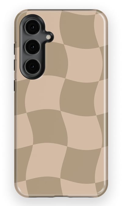Checkered Warp Hoesje Samsung Galaxy S24 Plus | Geschikt Voor Mag | Uniek Design Hoesje | Beschermhoes Samsung Galaxy S24 Plus Sandwave