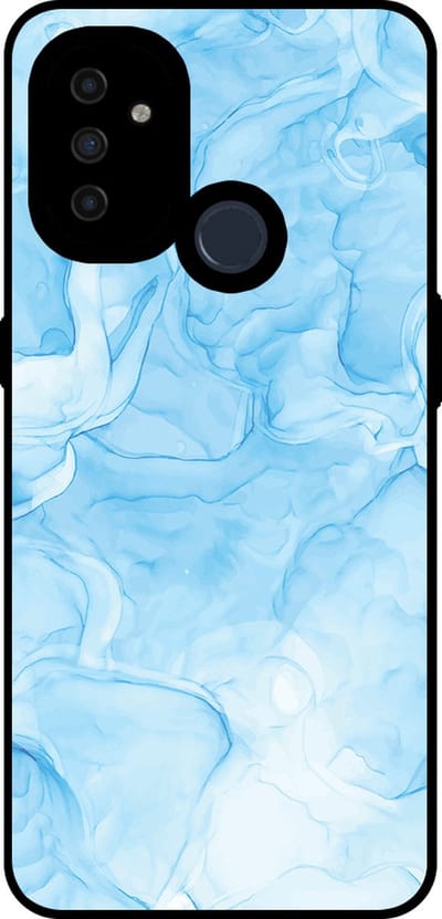 Smartphonica Telefoonhoesje Geschikt voor OnePlus Nord N100 met marmer opdruk - TPU backcover case marble design - Lichtblauw geschikt voor OnePlus Nord N100