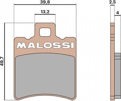 malossi remblok voor yamaha 50 aerox scooter na 1997 / av nieuw