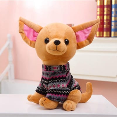 Miaoowa schattige Chihuahua pluchen speelgoed kinderen speelgoed gevulde creatieve dierenpop simulatie verjaardagscadeau voor meisjes kinderen beige
