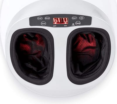 Elektrische voetmassager - Wit met 360° massage - met druktherapie - voor vermoeide voeten - Pijnstiller en circulatieapparaat.