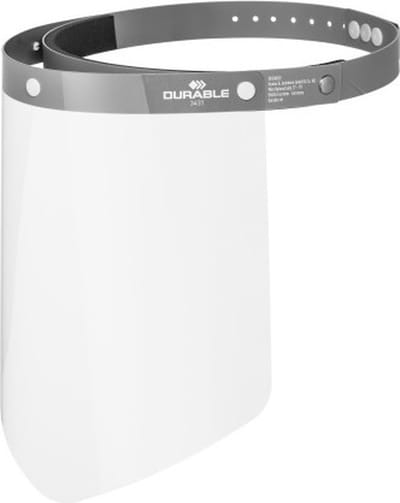 Durable Gezichtsvizier opklapbaar 3431-10 CE-Conform - (Spatmasker/Spatscherm/Gelaatscherm)