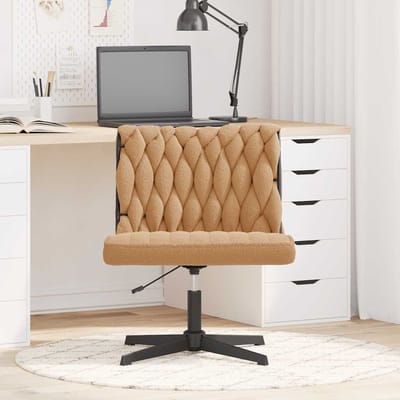 vidaXL - Bureaustoel - beige - wolachtige - stof