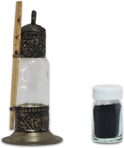 Kohl eyeliner natuur product inclusief glazen houder en stokje