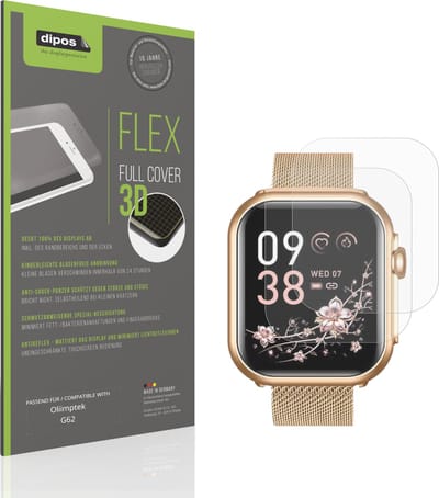 dipos FLEX – 2x Matte Screenprotector geschikt voor Oliimptek G62 | Volledige Schermbescherming | Case-Friendly