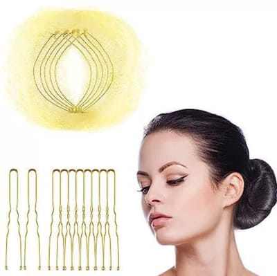 Haaraccessoires set - Haarklemmen - Haarelastiekjes / Scrunchie -Beige 20 stuks + 50 U-haarklemmen – 60g -Geschikt voor kort en fijn haar.