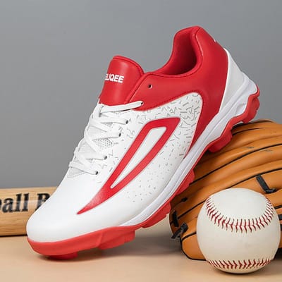 Baseball Schoenen Kinderen Mannen Sneakers Nieuw Leer Grote Maat Buiten Antislip Ademend Trainingspikes Softbal Schoenen 41 white