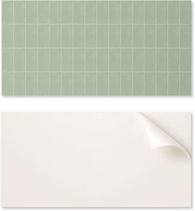 Zelfklevend vinylpaneel met print, 100x50 cm, rechthoekige tegels in een raster.