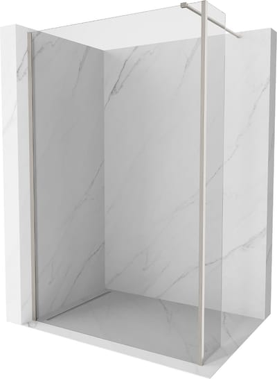 Mexen Kioto douchewand Walk-in 155 x 30 , transparant, geborsteld nikkel - 800-155-212-97-00-030