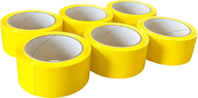 Kortpack - PP-acryl tape - Geel - 50mm x 66mtr - 6 rollen - Verpakkingstape - Low noise tape - (020.0816)