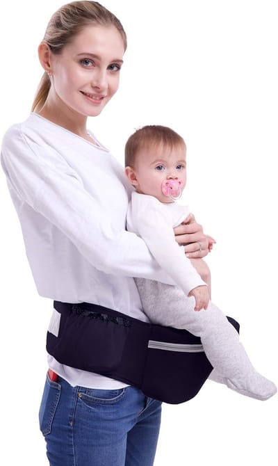 Comfortabele Baby Heupdrager met Grote Opbergruimte - 3 Draagposities