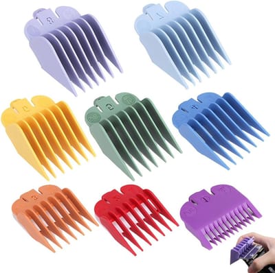 Set van 8 Limitatoren voor Haartrimmers - Accessoires voor Precisie Haarstyling met Kleurige Kammetjes van 3-25mm