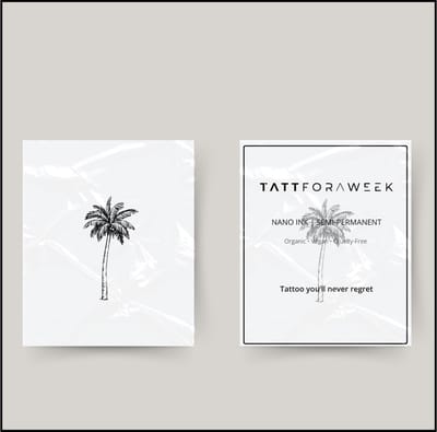 Tijdelijke tattoo palmboom | Neptattoo volwassenen | Tijdelijke tattoo voor volwassenen | Temporary tattoo | Plaktattoos voor volwassenen | Neptattoos | Probeer zorgeloos een tattoo | tattforaweek