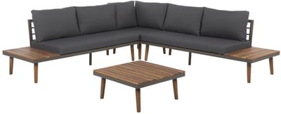 CORATO - Loungeset voor 5 - Donkergrijs - Acaciahout