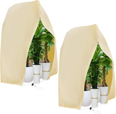 Winterse Plantenbescherming 240 x 200 cm 80 g/m² Ademend met Rits en Touw voor Struiken en Bomen