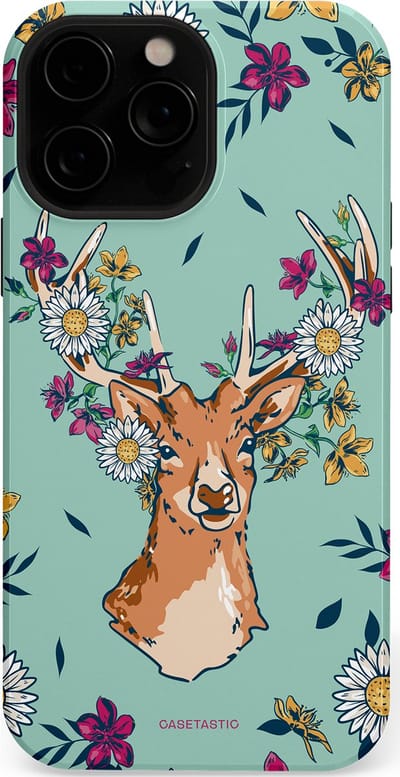Casetastic Hoesje Geschikt voor Apple iPhone 13 Pro Magsafe - Stijlvolle Beschermende Duo-layer Case - Gewei bloesem