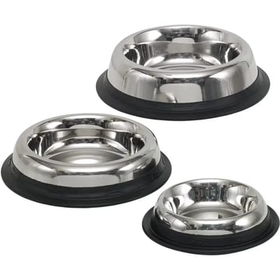 Platte anti-slip roestvrijstalen hondenbakken Nobby Pet Royal