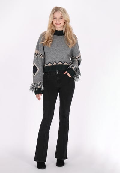 IZIA Jumper Dames Grijs Veelkleurig