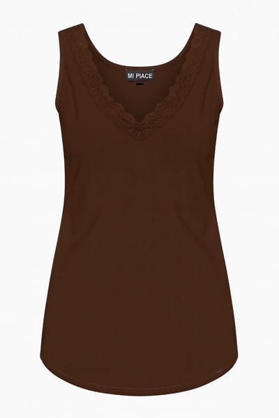 MI PIACE - Travel Top Met Kant 2129 Espresso - Maat : XXL