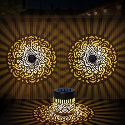 2 Stuks Lantaarns op zonne-energie, tuinlamp,IP65 waterdichte metalen led,Zonnelantaarns voor de tuin voor terras-, balkon-, grindwegverlichting en decoratie van buitentuinen