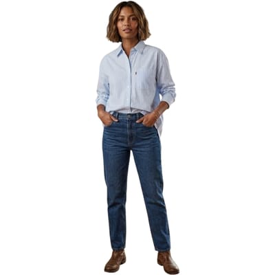 Levis Lola Oxford-overhemd met lange mouwen en knoopsluiting voor dames (Mooi Blauw)