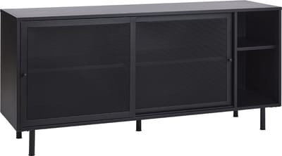 Dressoir Metaal Zwart - Schuifdeuren - 45x160x75cm - Veep - Giga Living