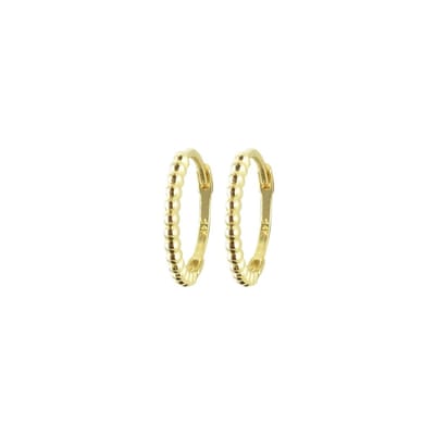 New Bling 9NBSAM-G190137 Gouden Oorringen - 12 x 1,8 mm - 14 Karaat - Bewerkt - Schanier - Goud