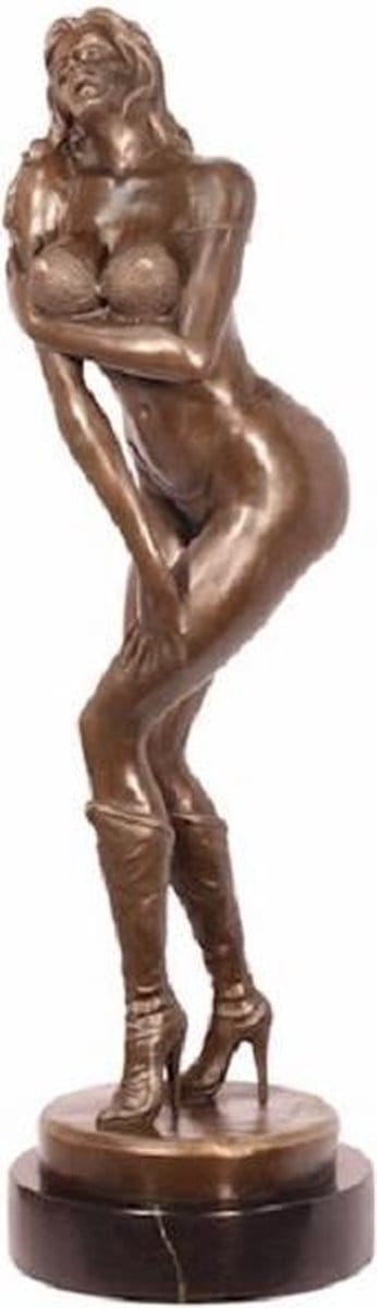 Erotische Pin-Up Girl - Beeld - Brons Sculptuur - 55,5 cm hoog