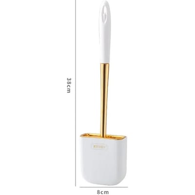 Luxe Wandgemonteerde Toiletborstel Siliconen Toilet Reinigingsborstel Met Houder Set Toilet Wasborstel Voor WC Badkameraccessoires wit