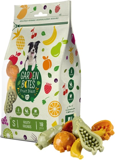 duvoplus Garden Bites - Fruity Friends Hondensnacks - Hondensnoepjes - Vegetarisch & Glutenvrij - Small 18st