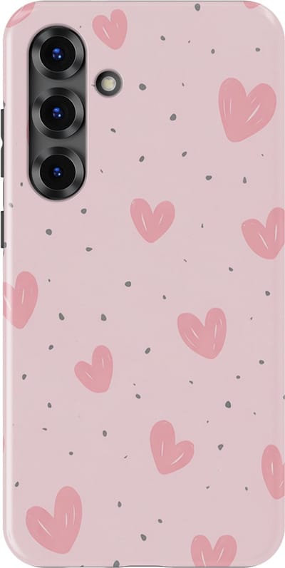 Tough Hoesje met Hartjes Samsung Galaxy S25 Plus | Little Love Tough Case Geschikt voor Mag | Hartjes Print Backcover Samsung Galaxy S25 Plus Pink Blush