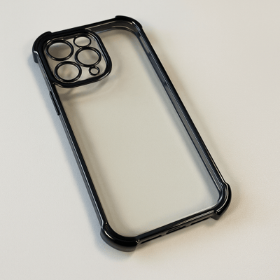 Ceezs TPU Shock case met camerabescherming (zwart) - Geschikt voor iPhone 16 Pro - Schokabsorberend - Beschermd tegen krassen en stoten
