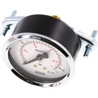 0..1.6 Bar Paneelmontage Manometer Staal/Messing 63 mm Klasse 2.5 (Beugel) - MW01P663SH-TP