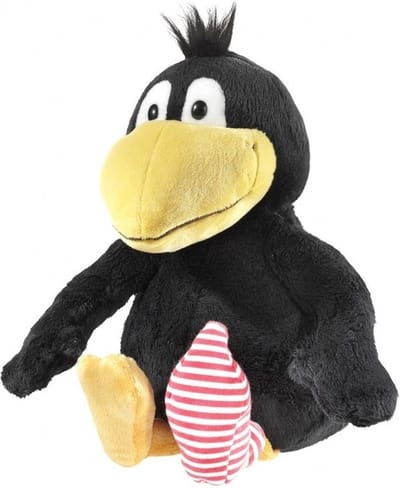 Heunec pluche knuffeldier vogel Kleine Raaf/kraai - zwart - 25 cm - Kraaien