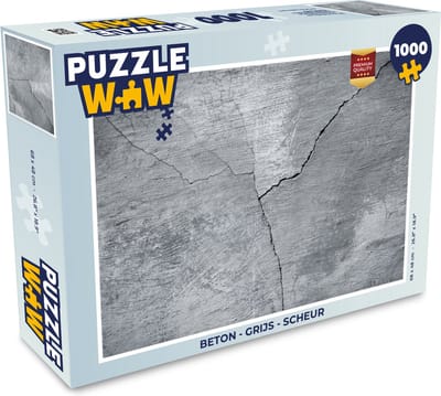 Puzzel Beton - Grijs - Scheur - Legpuzzel - Puzzel 1000 stukjes volwassenen