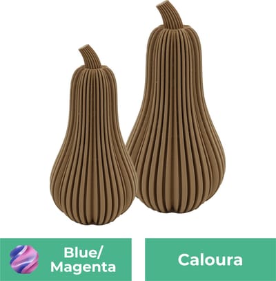 Caloura pompoen beeld set – Decoratief beeld - Blauw / Paars - 3d geprinte beeld – Herfst woondecoratie - 11CM & 14CM