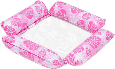 Set van 1 stuk - Waterhangmat - Opblaasbare drijfmat voor in het zwembad - Opblaasbare ligmat - Opblaasbare drijfmat voor op vakantie - Verdikt PVC-materiaal - Geschikt voor zomerfeesten, strand en andere wateractiviteiten - 120*110 cm - Roze