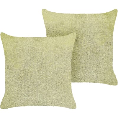 PILEA - Sierkussen set van 2 - Lichtgroen - 45 x 45 cm - Polyester