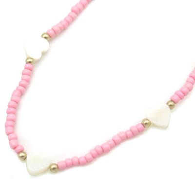 Ketting - roze - wit - goudkleurig - kinderen - accessoire - sieraad - hip - tijdloos - cadeau - feest - jongens - meisjes - unisex
