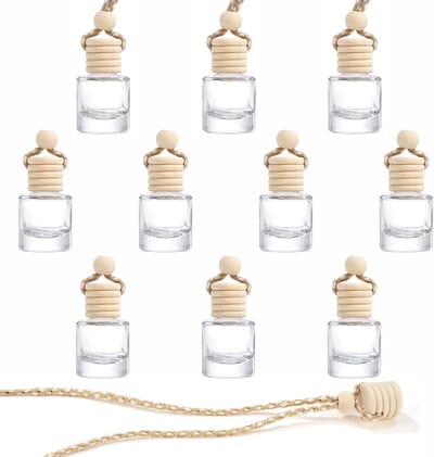 Hanging Diffuser Set van 10 Stuks - 10ml Luchtverfrisser voor Auto, Thuis en Kantoor met Essentiële Olie en Decoratieve Functie