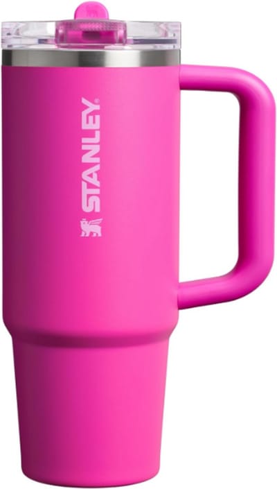 STANLEY Quencher ProTour Flip Straw Tumbler 0,89L (Violet Blossom) – Lekvrije Thermosbeker met Flip Straw & Handvat – Geïsoleerd RVS – BPA-vrij