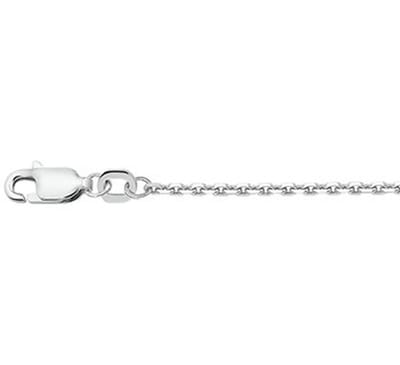 YO&NO - Ketting - Zilver - Anker gediamanteerd -  1,6 mm -  50 cm - Gerhodineerd - Zilver 925