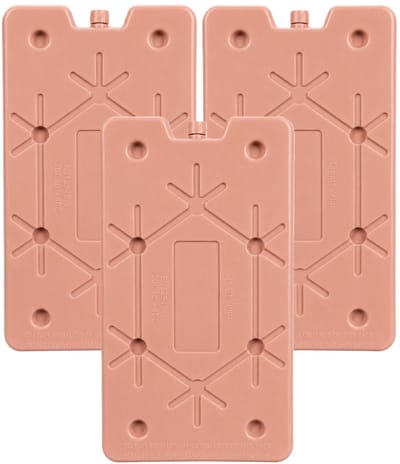 Excellent Houseware Koelelement Ice Pack - 3x - oudroze - polyethyleen - 350 gr - 24 x 14 x 1.5 cm