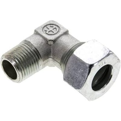 1/2'' NPT Buitendraad x 18L Verzinkt Stalen Elbow 90deg Snijring 315 Bar DIN 2353