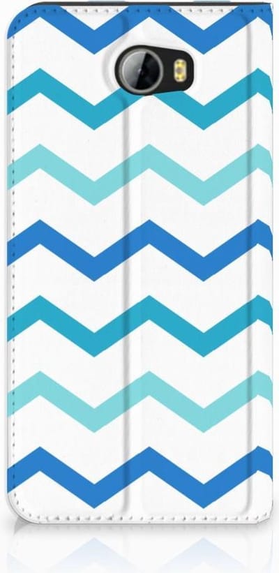 Huawei Y5 2 | Y6 Compact Hoesje met Magneet Zigzag Blauw