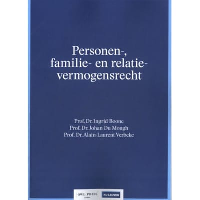Personen-, Familie- En Familiaal Vermogensrecht - Syllabus - Ingrid Boone