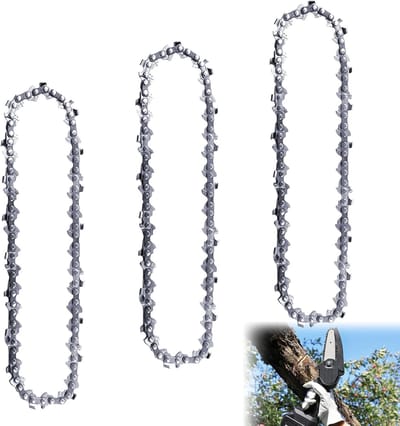 3 x Zaagketting - 20 cm - 1.1 mm - 33 TG Compatibel met Einhell ForteXXA 18/20 TH & GC-LC 18/20 Li T - Terugslag Arm Zaagketting - Kettingen voor Heggenscharen - Compatibel met WORX WG349E.9